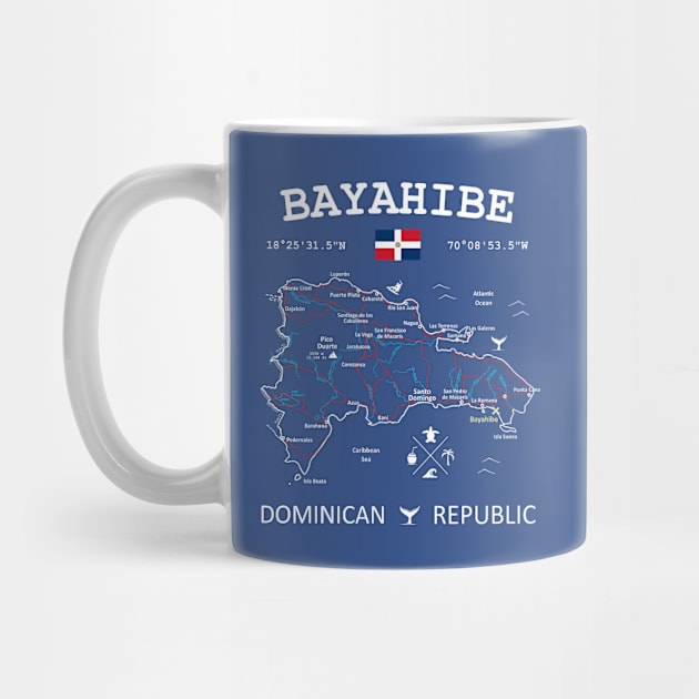 Bayahibe Dominican Republic Flag Travel Map Coordinates GPS by French Salsa